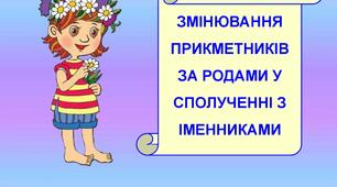 Змінювання прикметників за родами. 