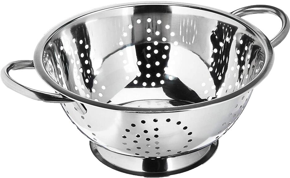 Amazon.com: Home Basics Deep Colander Stainless Steel 3 Quart#44;: Home &amp; Kitchen