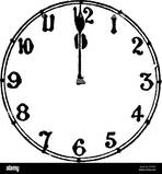 A round-shaped wall clock that displays it is 12 o'clock, vintage line drawing or engraving illustration Stock Vector Image &amp; Art - Alamy