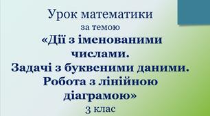 Презентація  «Дії з іменованими числами. Задачі з буквеними даними. Робота з лінійною діаграмою»