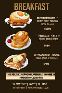 Шаблон Restaurant Breakfast Menu | PosterMyWall