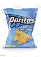 Packet Of Doritos Cool Original Flavour On A White Background Stock Photo - Download Image Now - iStock