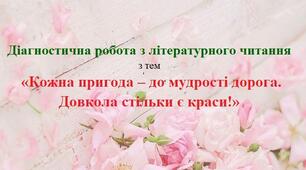 Діагностична робота з тем " Кожна пригода - до мудрості дорога", " Довкола стільки є краси"