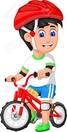 Funny Boy With Red Bicycle And Helmet Cartoon For Your Design Royalty Free  Cliparts, Vectors, And Stock Illustration. Image 129466114.