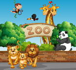 Cartoon zoo illustration vector 01 - WeLoveSoLo