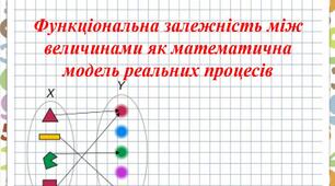 Функціональна залежність між величинами як математична модель реальних процесів 