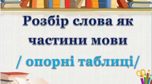 Розбір слова як частини мови / опорні таблиці/