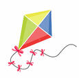 Kite flying. icon flat, cartoon style. Isolated on white background. Vector illustration, clip-art Graphic Vector - Stock by Pixlr