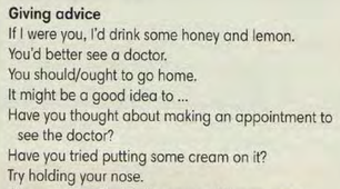 Asking for and giving advice WB