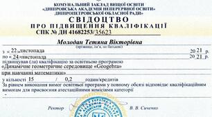 Підвищення кваліфікації за освітньою програмою "Динамічне геометричне середовище "Geogebra"