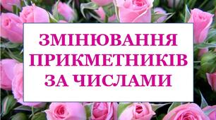 Тест "Змінювання прикметників за числами"