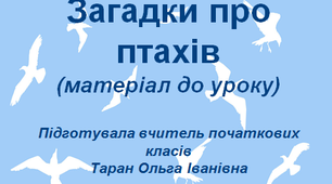 Загадки про птахів (матеріал до уроку)