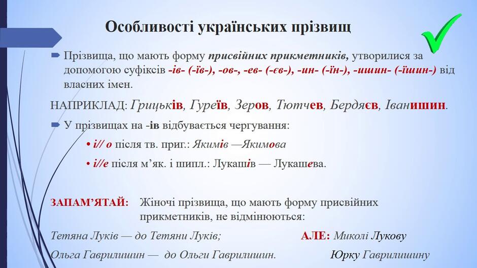 Написання прізвищ прикметникової форми - YouTube