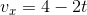 v_{x}=4-2t