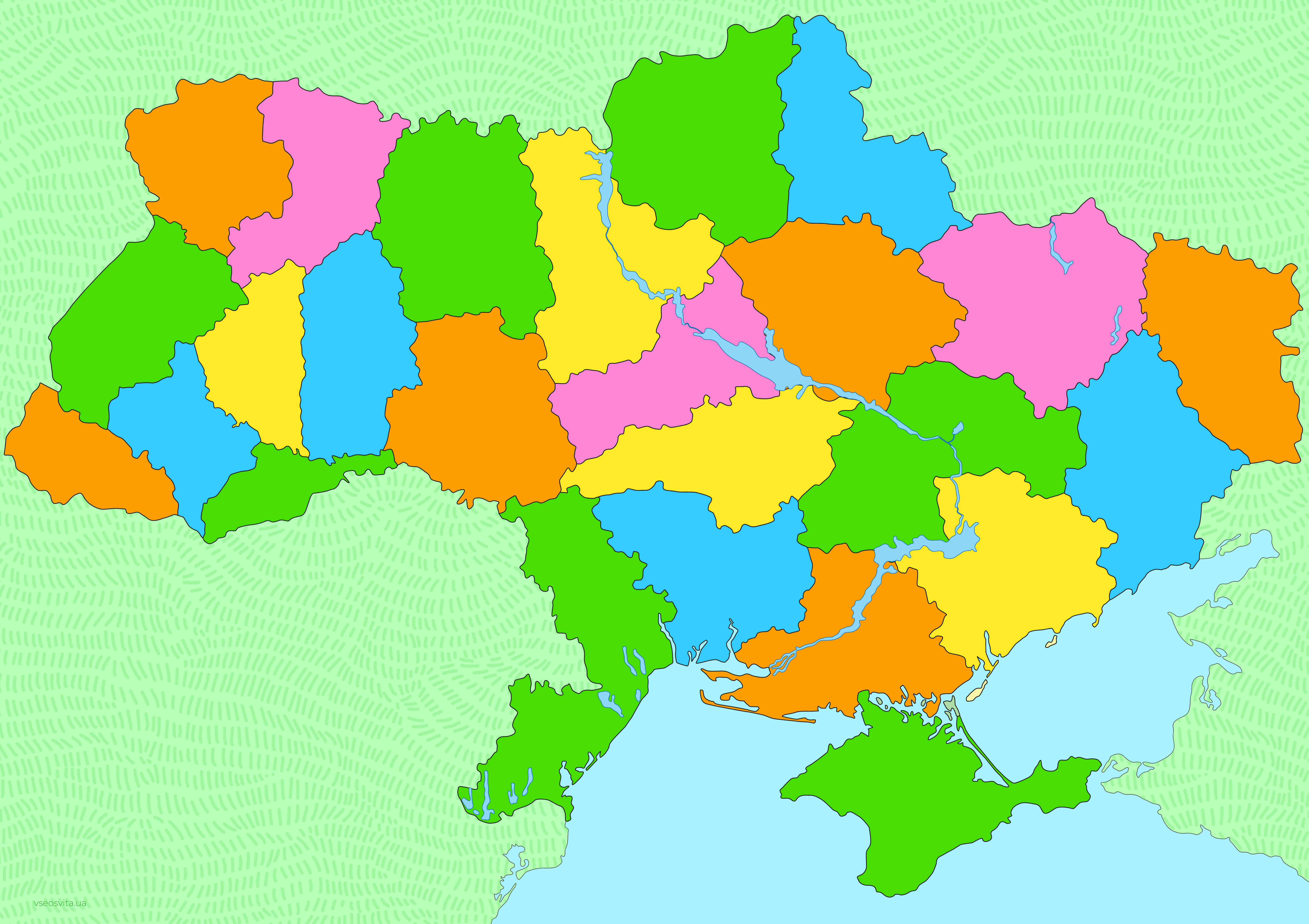 Мапа України заповнена та для заповнення | Ілюстрації. Українознавство