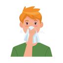 Man Sick with Runny Nose Symptom Stock Vector - Illustration of person, influenza: 179088268