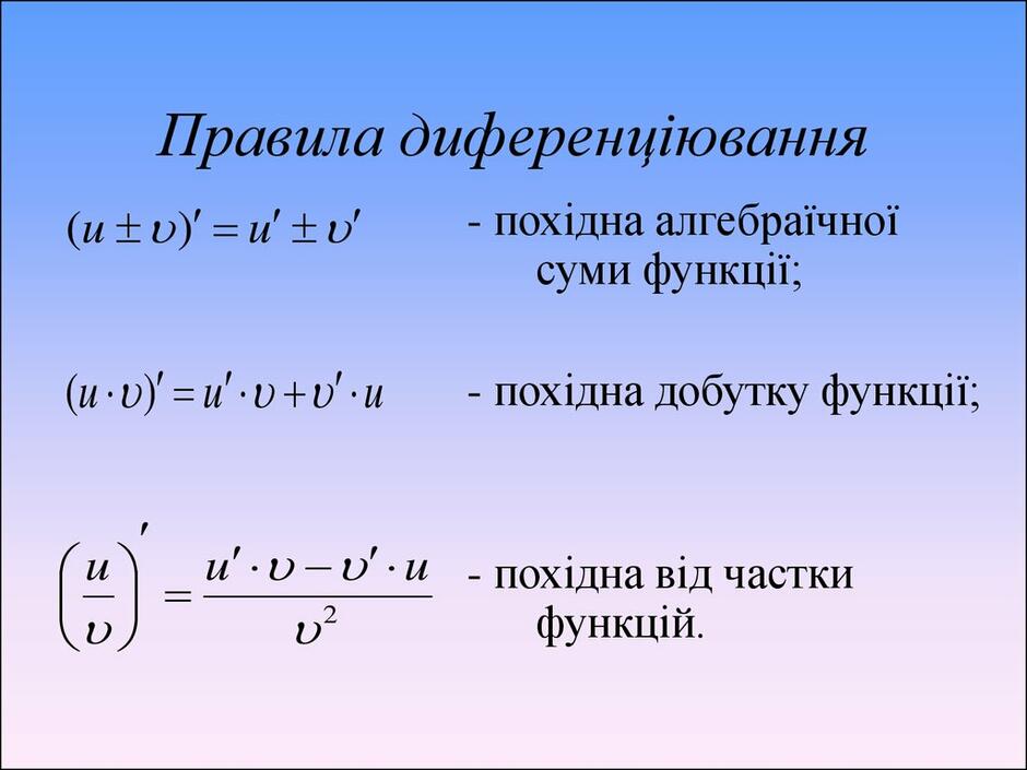 Диференціальне числення. Похідна функції (лекція 1.2) - online presentation