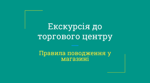 Екскурсія до торгового центру. Правила поводження у магазині. Соціально-побутове орієнтування (СПО)
