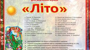 Комплект мнемотаблиць для вивчення віршів «Літо»