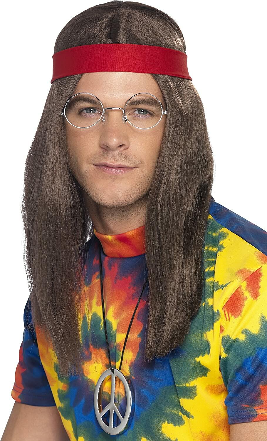 Buy Smiffy's Men's Hippy Man Kit Wig Specs Peace Sign Medallion and Headband Online in Turkey. B003198WNO