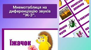 Мнемотаблиця на автоматизацію та диференціацію звуків "З-Ж"