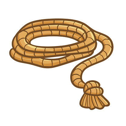 Rope In Cartoon Style Stock Illustration - Download Image Now - iStock
