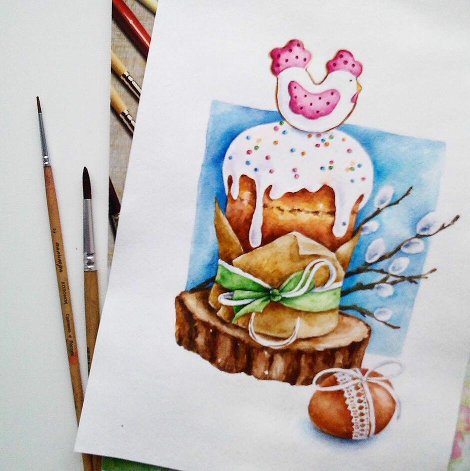 Предпасхальный скетч. #акварель #учусьрисовать #рисунок #пасха #скетч #скетчбук #watercolor #art #aquarelle #s… | Easter illustration, Art for kids, Prismacolor art