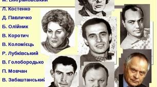 Контрольна робота. Творчість В. Симоненка, І. Драча, М. Вінграновського, Д. Павличка, Г. Тютюнника, Л. Костенко.