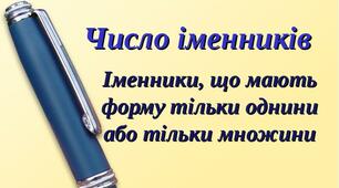Число іменників. Іменники, що мають лише форму однини або множини