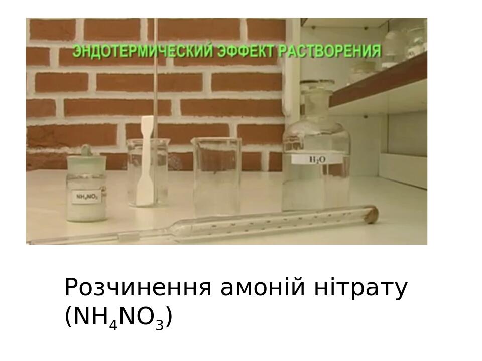 Розчинення амоній нітрату (NH4NO3)