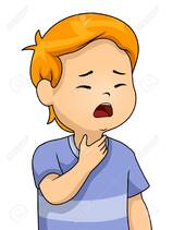 Illustration Of A Kid Boy Holding His Itchy And Sore Throat Stock Photo,  Picture And Royalty Free Image. Image 120908076.