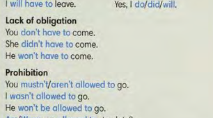 Modal verbs for obligation and prohibition