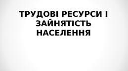 Системне розселення.Трудові ресурси і зайнятість населення.