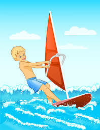 windsurfing cartoon characters set character вектор бесплатно | AI, SVG и EPS