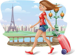 Beautiful girl travel background vector Vectors graphic art designs in editable .ai .eps .svg format free and easy download unlimit id:544195
