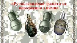 Ручні осколкові гранати, користування та правила поводження з ними