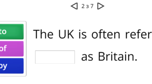 Iнтерактивна вправа. Англійська мова. Вивчення теми "The UK Today"
