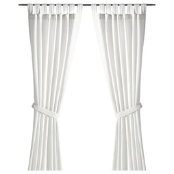 LENDA Curtains with tie-backs, 1 pair, bleached white, 55x98" - IKEA