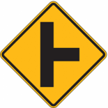 LYLE Side Road Intersection Traffic Sign, MUTCD Code W2-2, 24 in x 24 in - 3PMR1|W2-2-24HA - Grainger