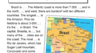 Iнтерактивна вправа. Англійська мова. Вивчення теми "GEOGRAPHICAL OUTLOOK". Brazil