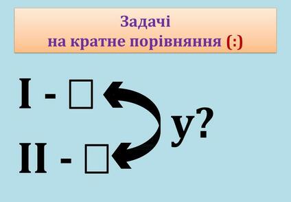 Задачі на кратне порівняння (:)І - ІІ - у? | Math, Education, Math equations