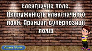 Відеоурок "Електричне поле. Напруженість електричного поля. Принцип суперпозиції полів"