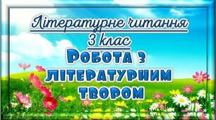Діагностична робота. Робота з літературним твором.