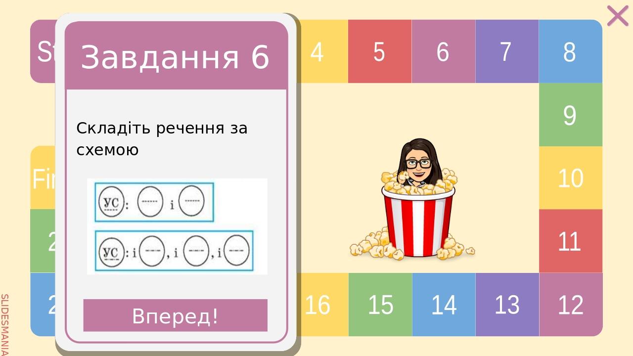  Завдання 9 Складіть речення зі звертанням, використовуючи малюнок. Вперед! SLIDESMANIA.COM Start 1 2 3 4 5 6 7 8 9 10 11 12 13 14 15 16 17 18 19 2...