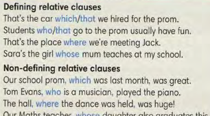 Defining and non-defining relative clauses