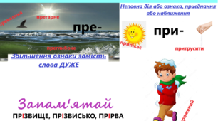 Навчальний релаксаційний текст із теми  «Написання префіксів ПРЕ-, ПРИ-, ПРІ-»