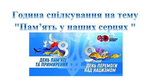 Година спілкування на тему " Пам’ять у наших серцях " конспект