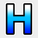 Blue Letter H - Blue - Sticker | TeePublic