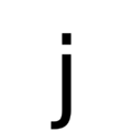j | latin small letter j | DejaVu Sans, Book @ Graphemica