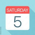 Saturday 5 - Calendar Icon. Vector illustration of week day paper leaf. Calendar Template vector de Stock | Adobe Stock